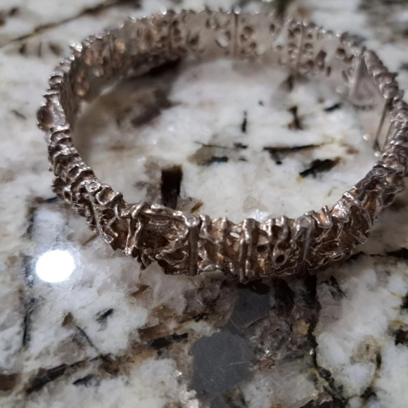 JUHLS KAUTOKEINO Sterling Silver Brutalist TUNDRA Bracelet #750 Norway - Picture 3 of 12